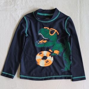 carter's t-rex dino navy blue long sleeve rashguard 2T toddler boys